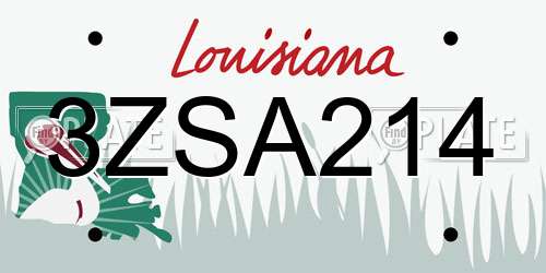 3ZSA214 Louisiana License Plate
