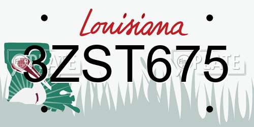 3ZST675 Louisiana License Plate