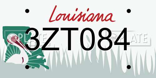 3ZT084 Louisiana License Plate