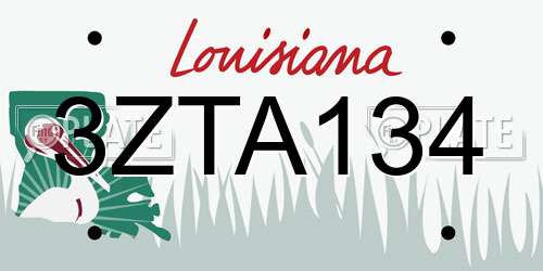 3ZTA134 Louisiana License Plate