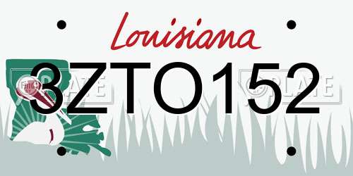 3ZTO152 Louisiana License Plate