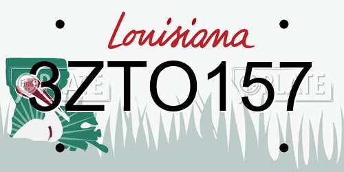3ZTO157 Louisiana License Plate