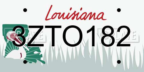 3ZTO182 Louisiana License Plate