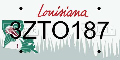 3ZTO187 Louisiana License Plate