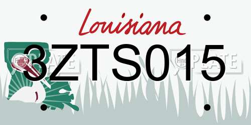 3ZTS015 Louisiana License Plate