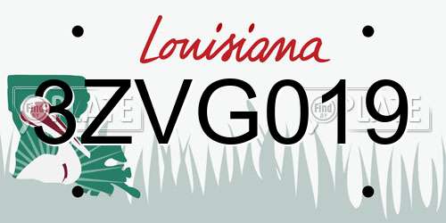 3ZVG019 Louisiana License Plate