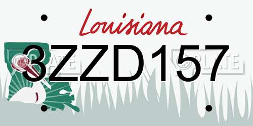 3ZZD157 Louisiana License Plate