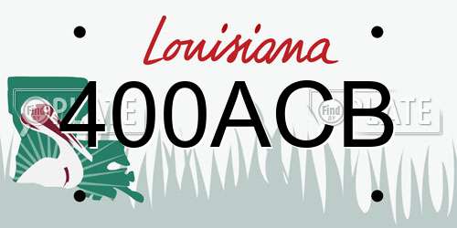 400ACB Louisiana License Plate
