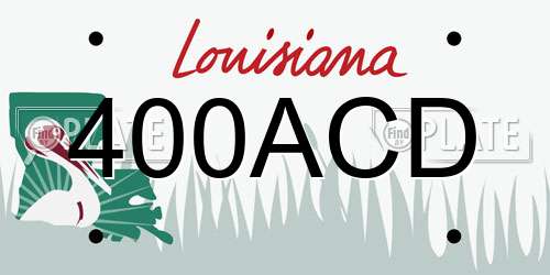 400ACD Louisiana License Plate