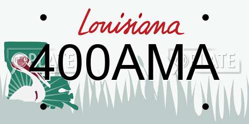 400AMA Louisiana License Plate