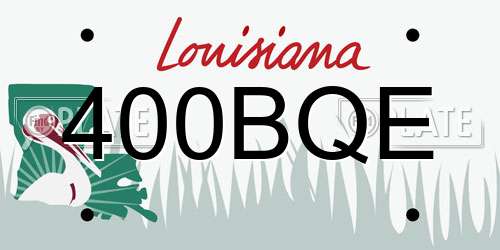 400BQE Louisiana License Plate