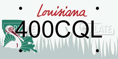 400CQL Louisiana License Plate
