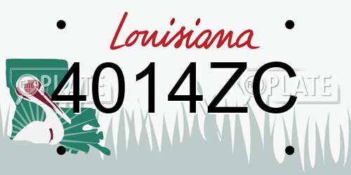 4014ZC Louisiana License Plate