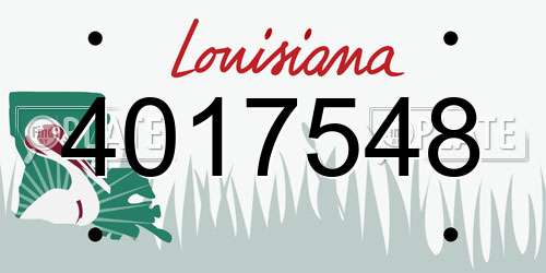 4017548 Louisiana License Plate