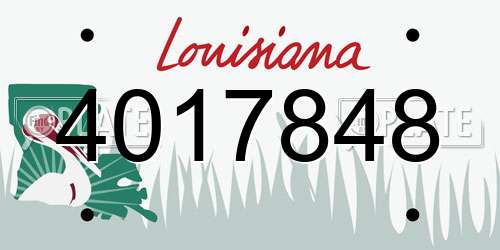 4017848 Louisiana License Plate