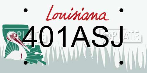 401ASJ Louisiana License Plate