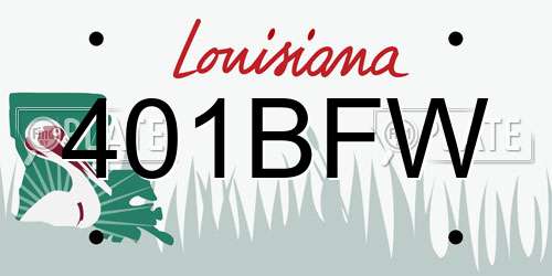 401BFW Louisiana License Plate