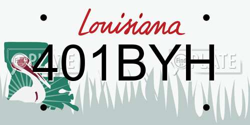 401BYH Louisiana License Plate