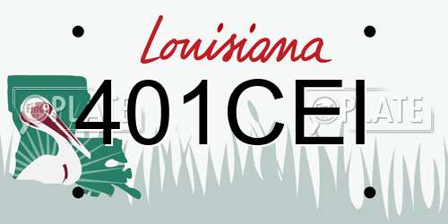 401CEI Louisiana License Plate
