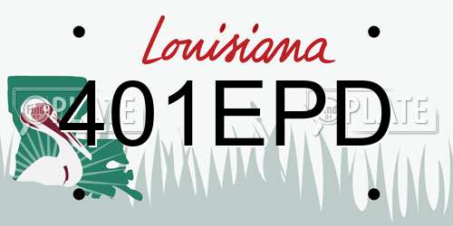 401EPD Louisiana License Plate