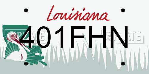 401FHN Louisiana License Plate
