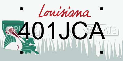 401JCA Louisiana License Plate
