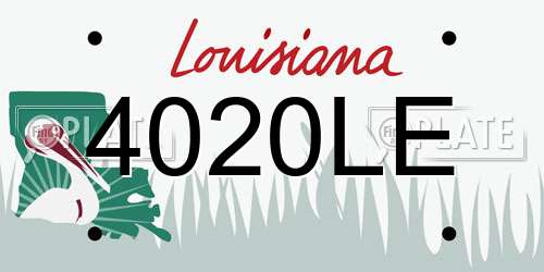 4020LE Louisiana License Plate