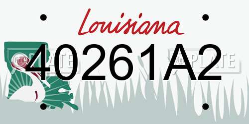 40261A2 Louisiana License Plate