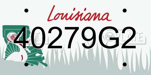 40279G2 Louisiana License Plate