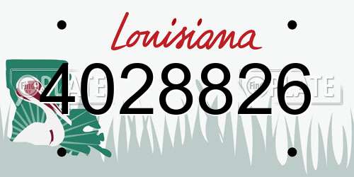 4028826 Louisiana License Plate