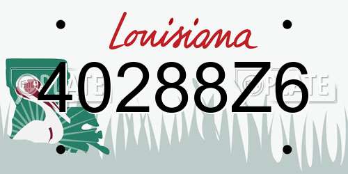 40288Z6 Louisiana License Plate