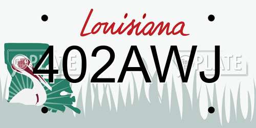 402AWJ Louisiana License Plate