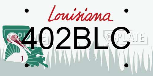 402BLC Louisiana License Plate