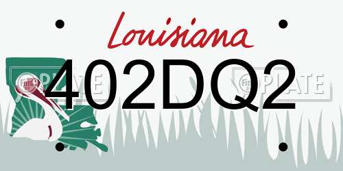 402DQ2 Louisiana License Plate