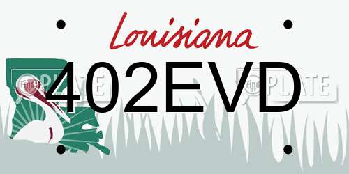 402EVD Louisiana License Plate