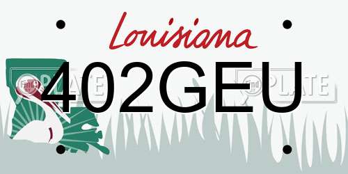 402GEU Louisiana License Plate