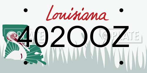402OOZ Louisiana License Plate