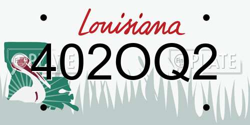 402OQ2 Louisiana License Plate