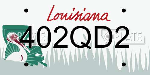 402QD2 Louisiana License Plate