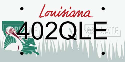 402QLE Louisiana License Plate