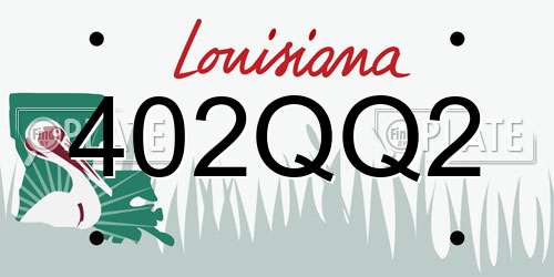 402QQ2 Louisiana License Plate