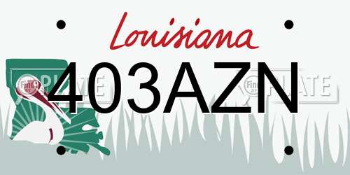 403AZN Louisiana License Plate