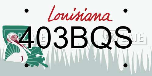 403BQS Louisiana License Plate