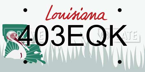 403EQK Louisiana License Plate