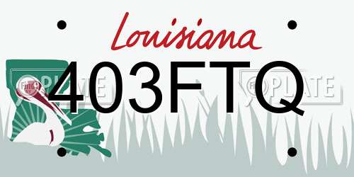 403FTQ Louisiana License Plate