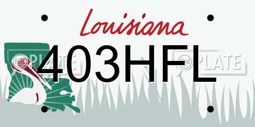 403HFL Louisiana License Plate