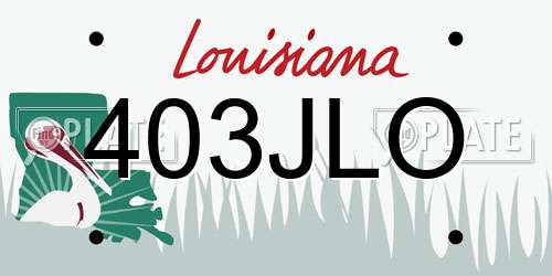 403JLO Louisiana License Plate