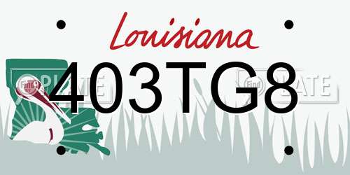 403TG8 Louisiana License Plate