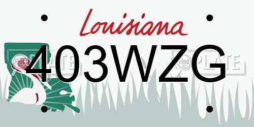 403WZG Louisiana License Plate