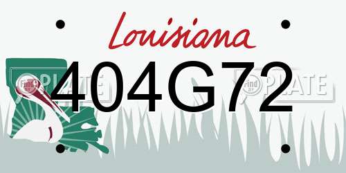 404G72 Louisiana License Plate